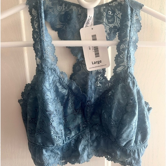 2Sable Betsy Boo's blue stretch fabric bra size L - Picture 1 of 7